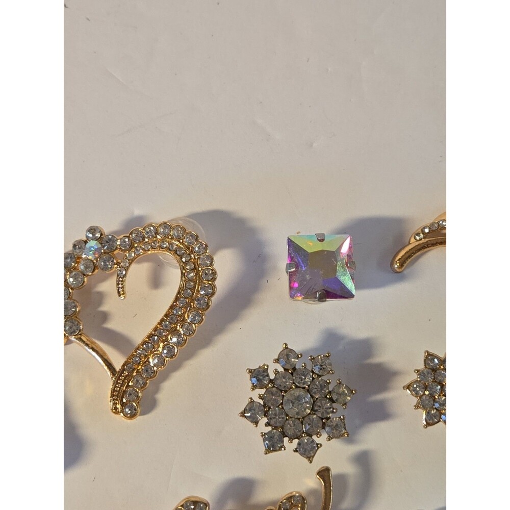 10 Piece Set Sparkle Jeweled Shoe Charm Jibbitz White Rhinestones Bling Love - Picture 6 of 7
